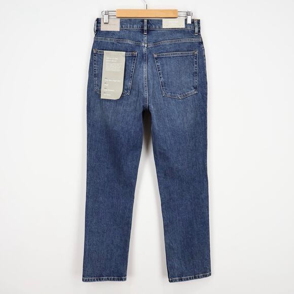 NWT Everlane The Way-High Straight Leg Slim Jean In Medium Indigo Blue 28 Short - Picture 5 of 11